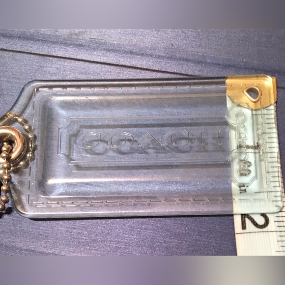 COACH POPPY CLEAR LUCITE PLASTIC KEY FOB BAG CHARM KEYCHAIN HANGTAG 3.5”L HUGE - Picture 6 of 9
